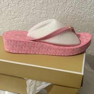 Michael Kors Pink MK Logo Platform Sandal